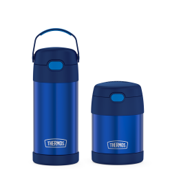 12oz FUNtainer® Water Bottle & 10oz Food Jar Bundle - Navy