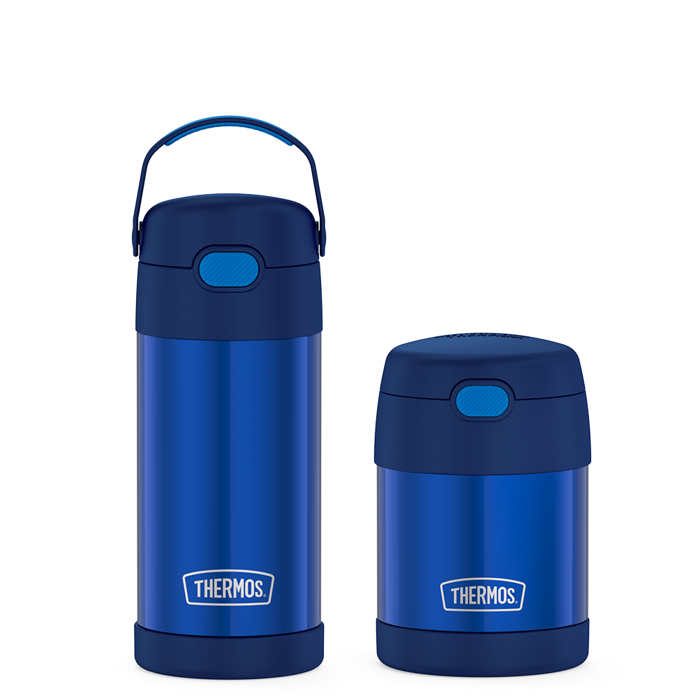 12oz FUNtainer® Water Bottle & 10oz Food Jar Bundle - Navy