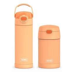 16oz FUNtainer® Water Bottle with Locking Lid & Food Jar Bundle - Neon Orange