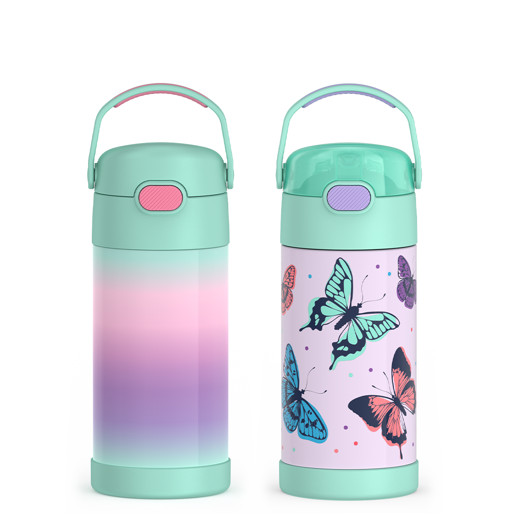 12oz FUNtainer® Water Bottles Mint Ombre & Butterfly Frenzy Bundle