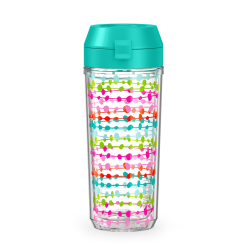 Alternative view of 18oz Double Wall Water Bottle Multi Colored Rows