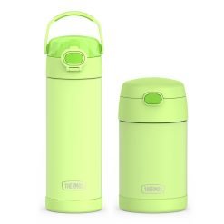 16oz FUNtainer® Water Bottle with Locking Lid & Food Jar Bundle - Neon Lime