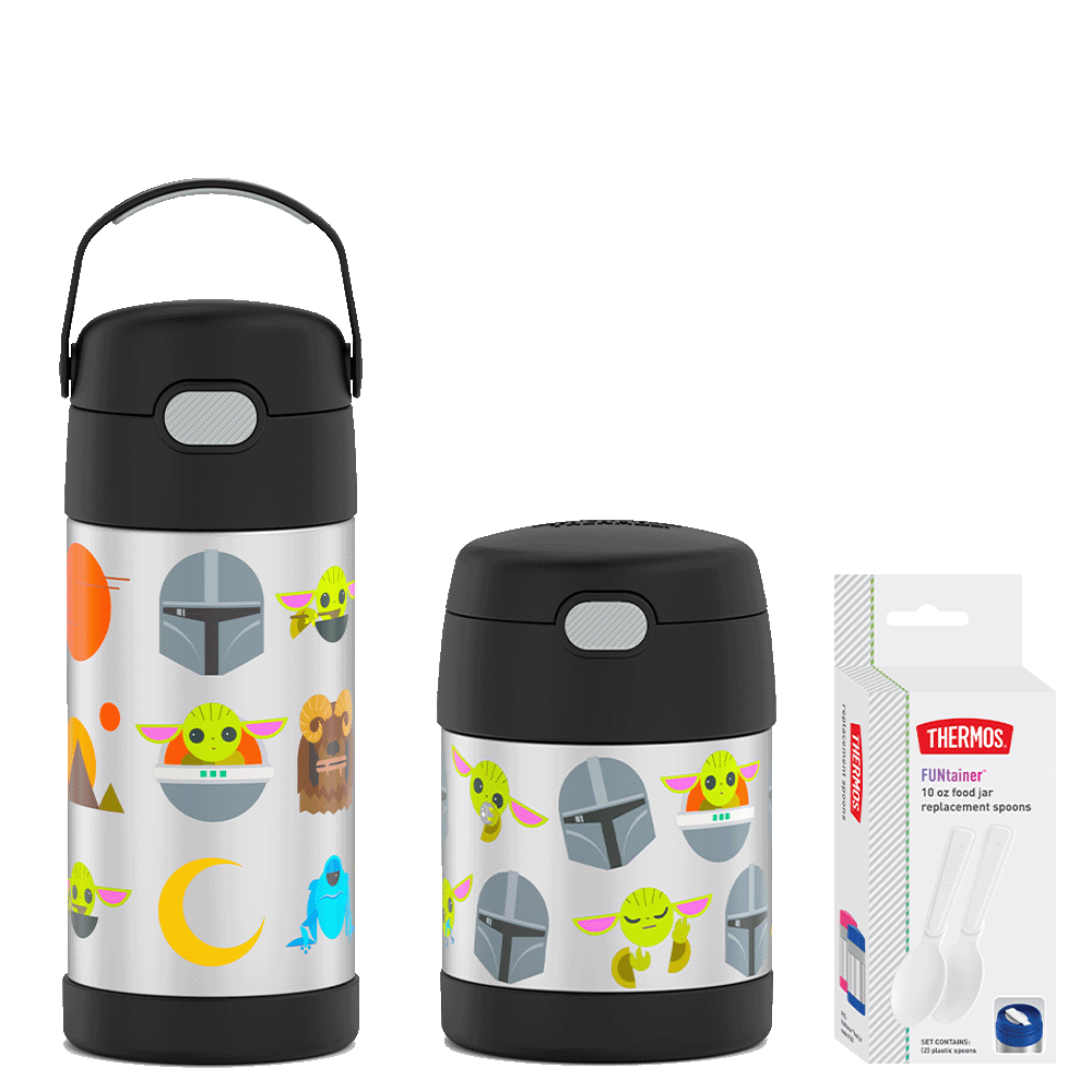 Mandalorian 12oz FUNtainer® Water Bottle & 10oz Food Jar Bundle