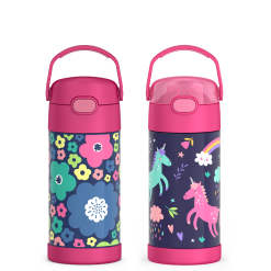 12oz FUNtainer® Water Bottles Mod Flowers & Unicorn Bundle