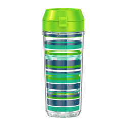 Alternative view of 18oz Double Wall Water Bottle Navy Stripes